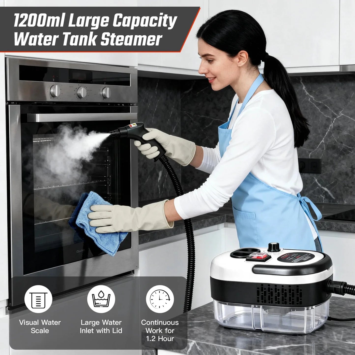 2500W Portable Handheld Steam Cleaner 110V With Accessories
