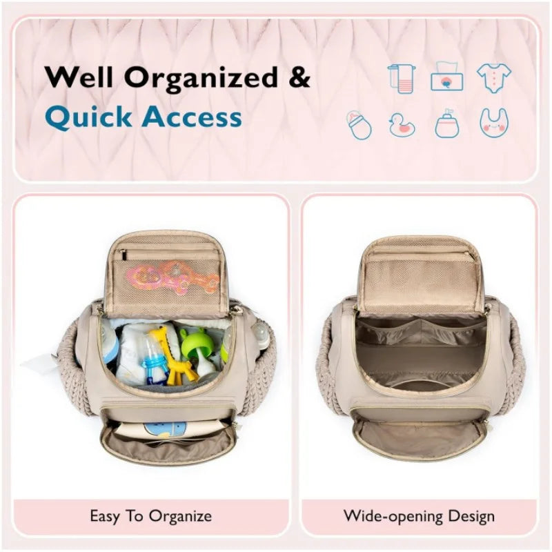 Mommy Diaper Bag Stroller Organizer With Insulated Pocket Changing Pad Travel
