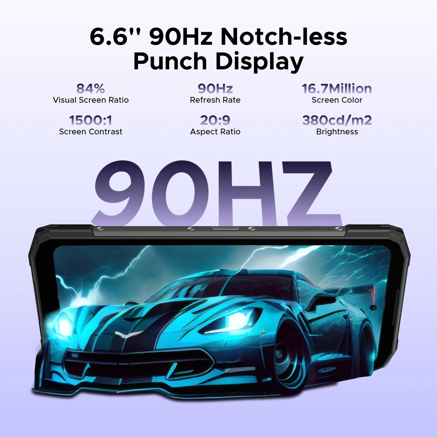 DOOGEE Blade20 Rugged Smartphone 6.6 Inch Display 10300mAh Battery NFC AI Camera