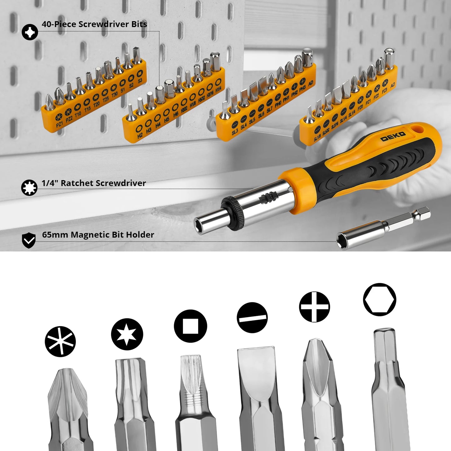 DEKOPRO 228Pcs Socket Wrench Auto Repair Tool Set Case