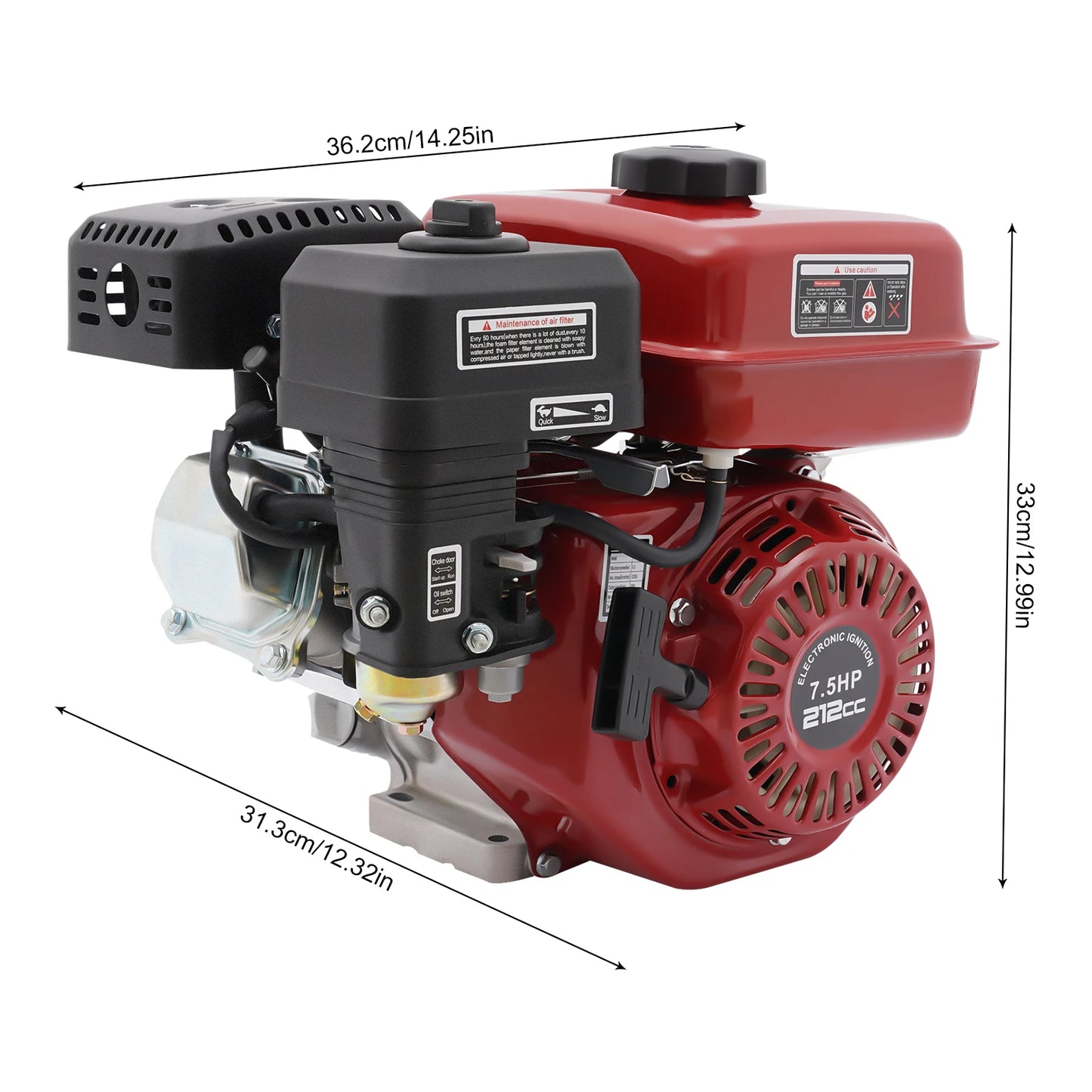 Gas Engine 7.5 HP 4 Stroke 212cc For Pumps Generators