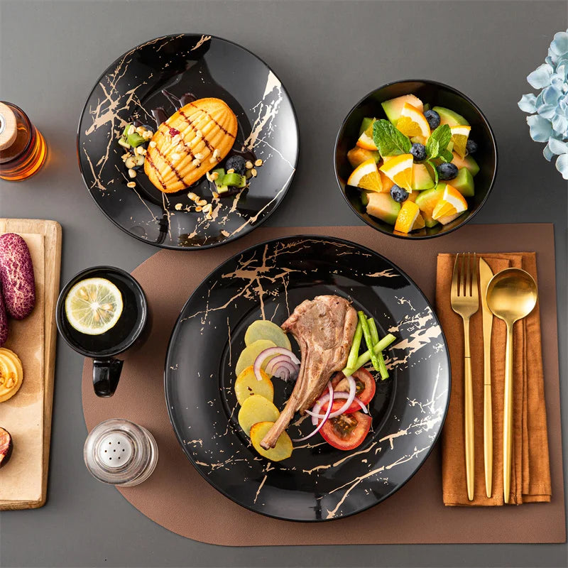 Porcelain Dinnerware Set With Splash Design