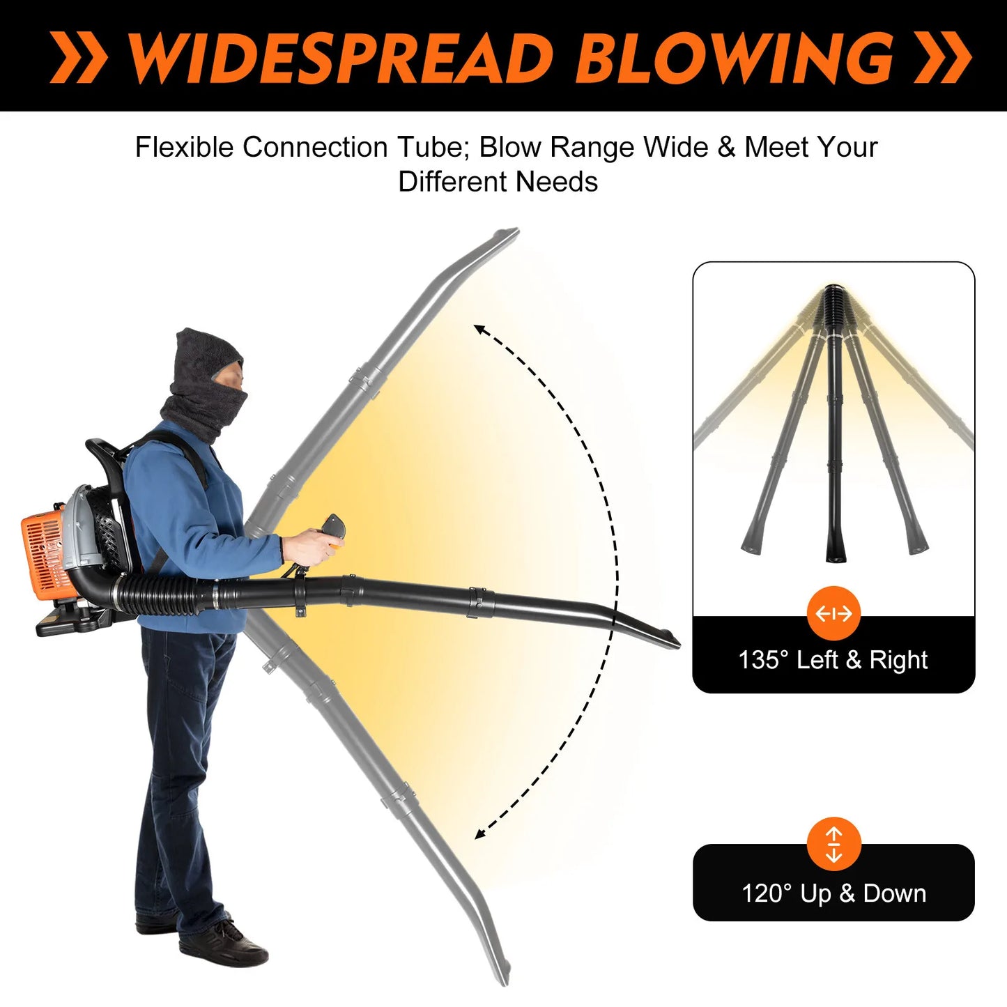 Bymaocar Gas Leaf Blower 2-Stroke Backpack, Adjustable Speed