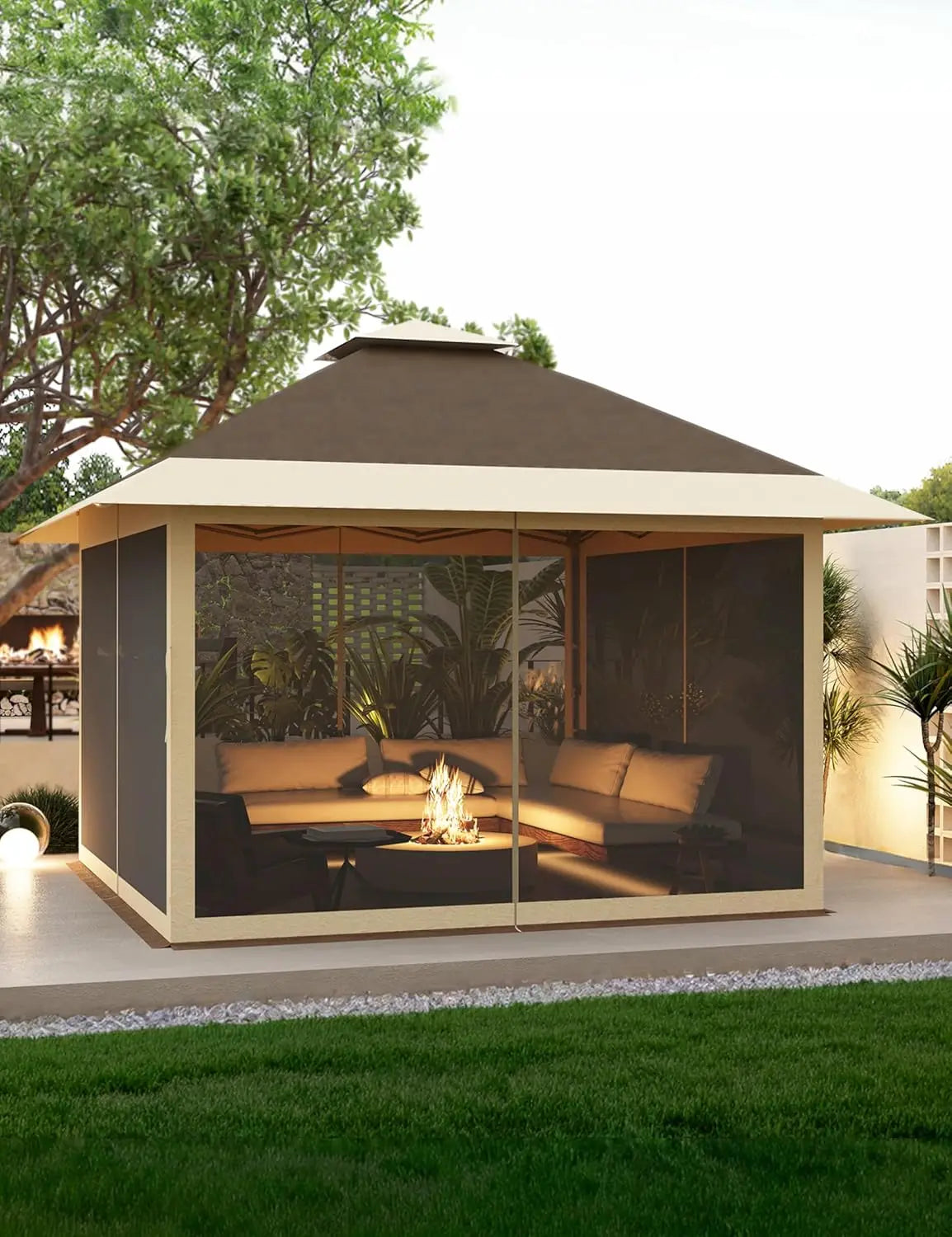XIAOLANG Instant Pop Up Gazebo Shelter With Mosquito Netting