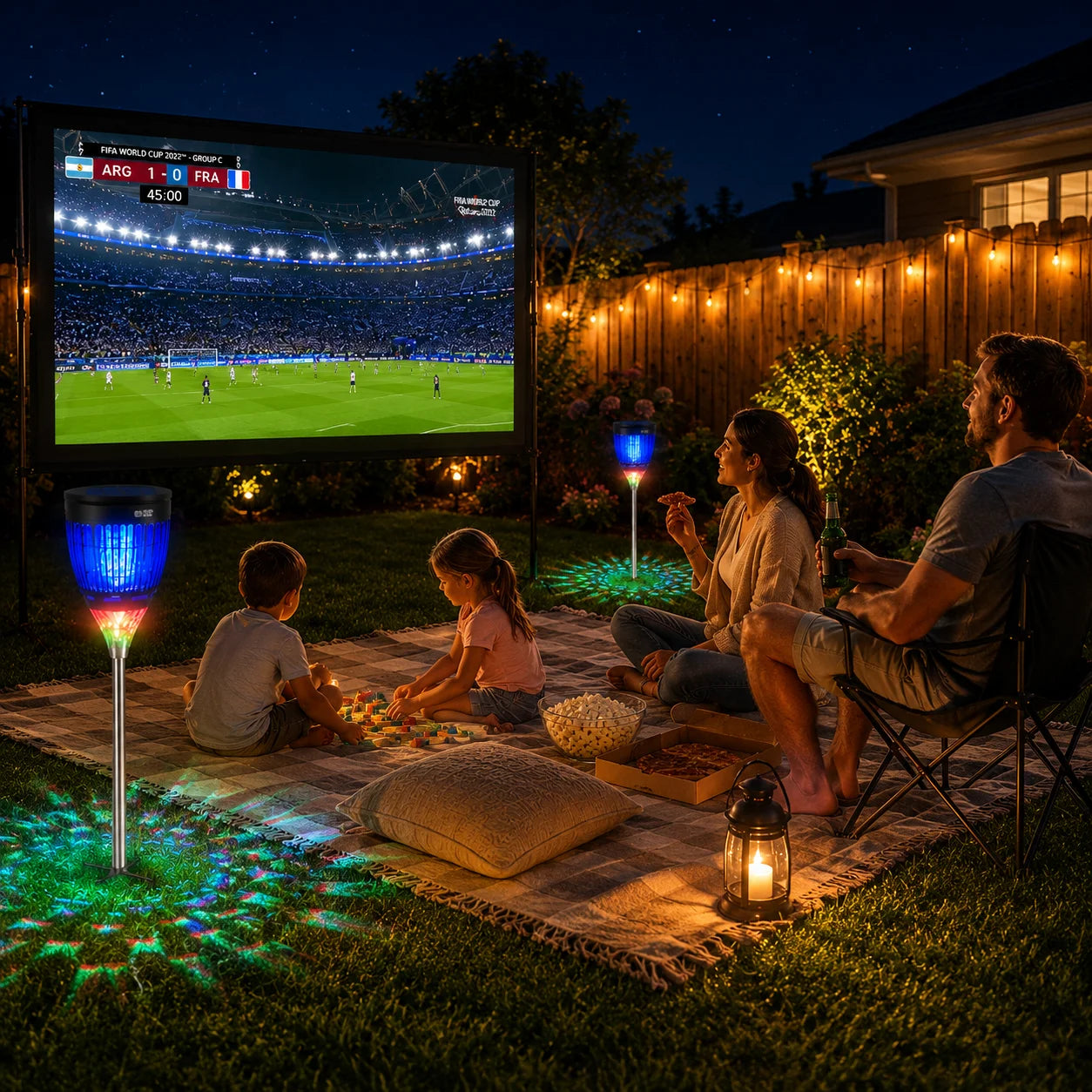 Solar Bug Zapper Outdoor 4200V 3-In-1 Mosquito Zapper RGB