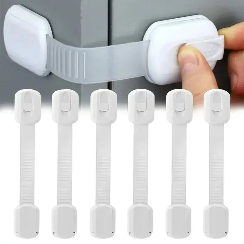 Baby Safety Locks for Cabinets and Drawers Adhesive Latch Straps
