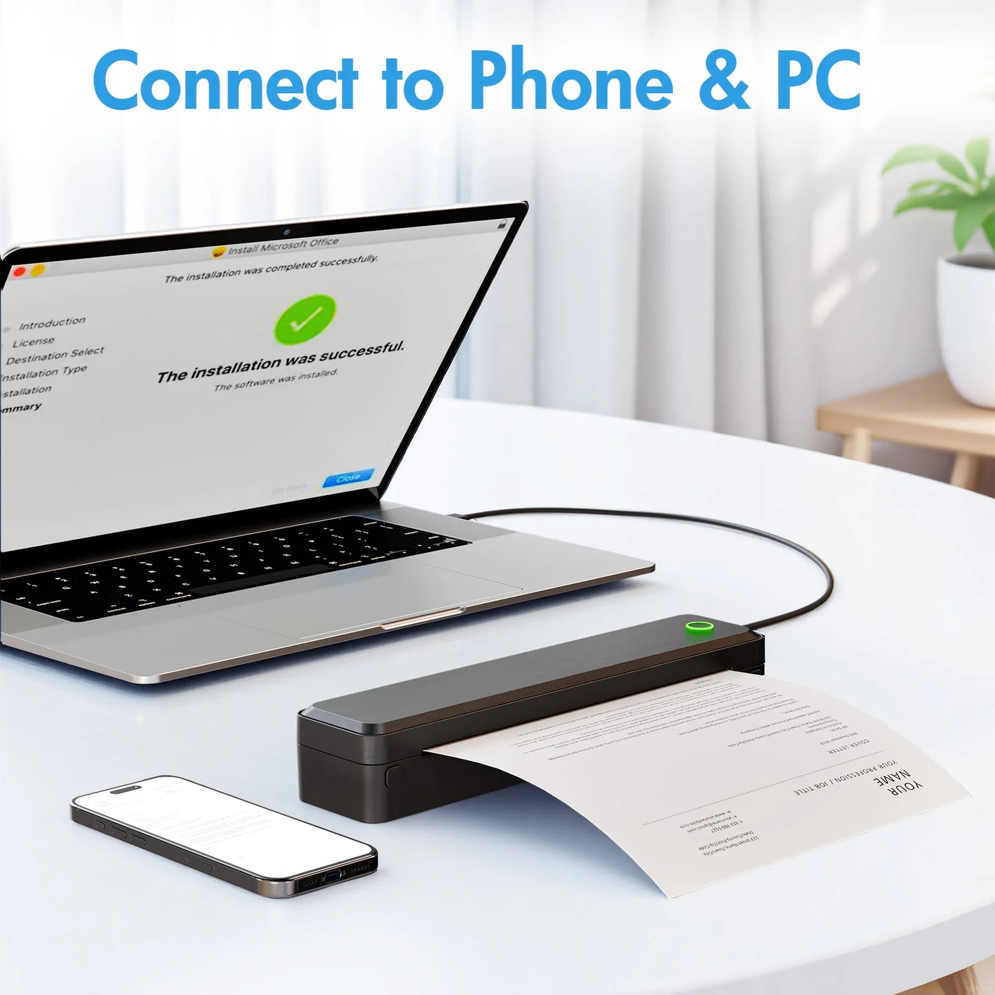Portable Wireless Inkless Thermal Label Printer For Travel And Office