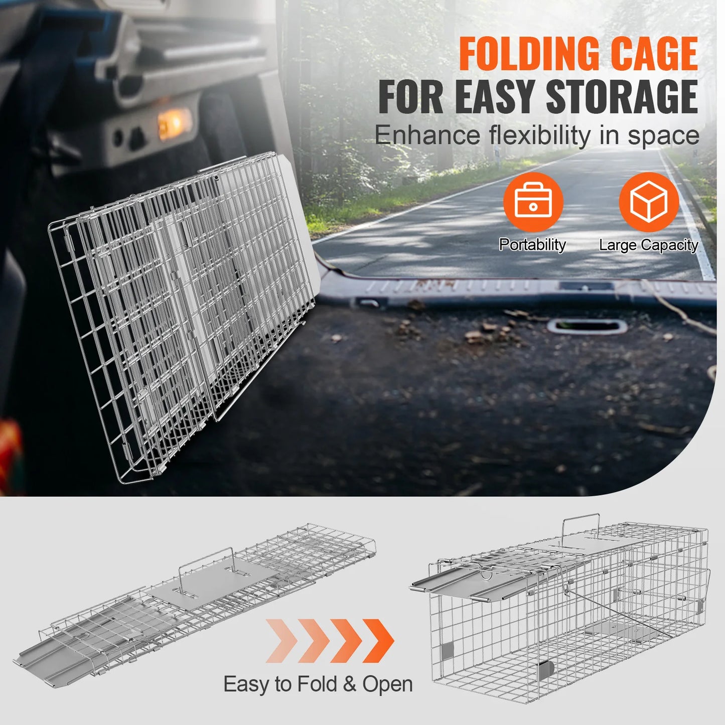 SucceBuy Live Animal Cage Trap With Foldable Handle