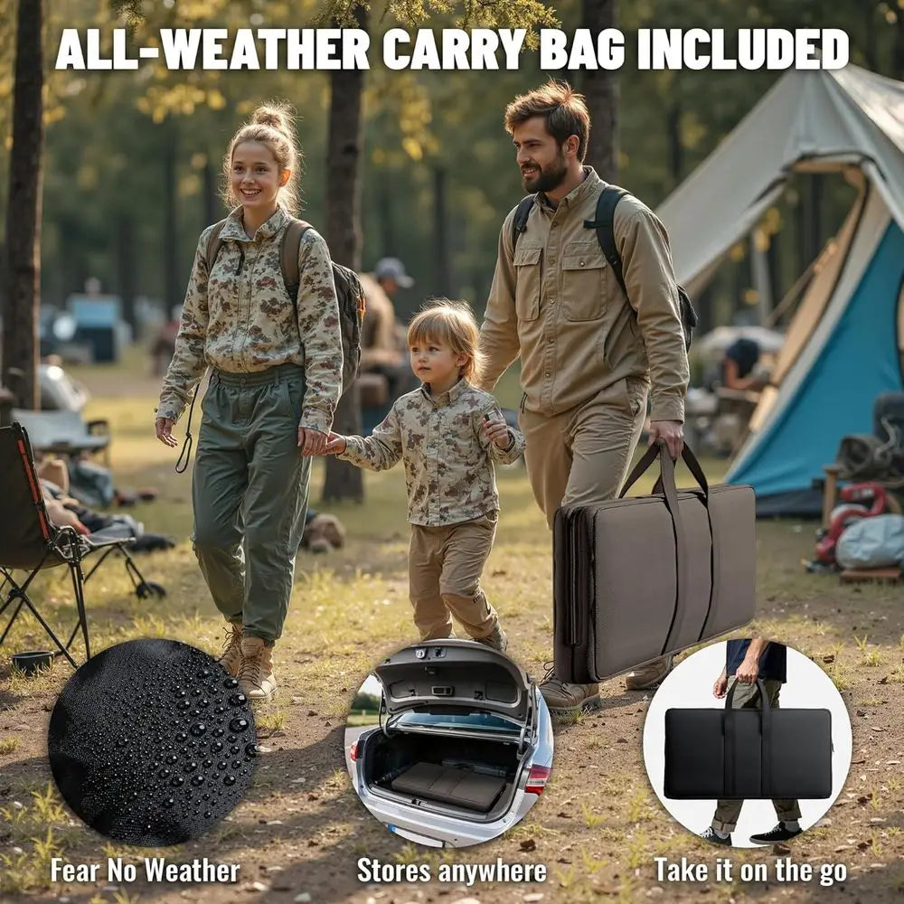 Portable Outdoor Grill Table With Wheels And Storage