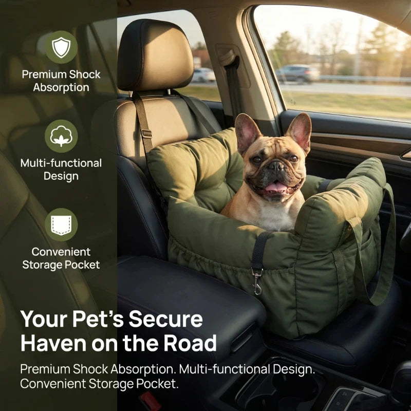 Dog Car Seat With Safety Belt Non Slip Pet TravelBed