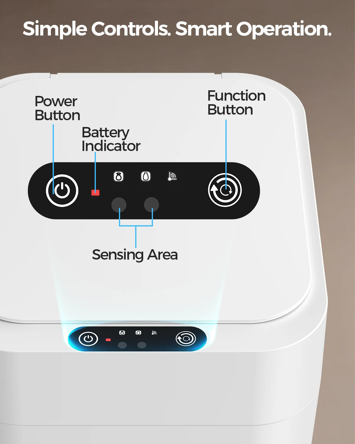 Automatic Touchless Trash Can With Motion Sensor And Self Sealing
