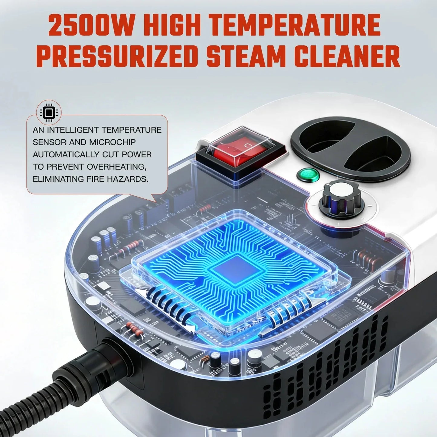 2500W Portable Handheld Steam Cleaner 110V With Accessories