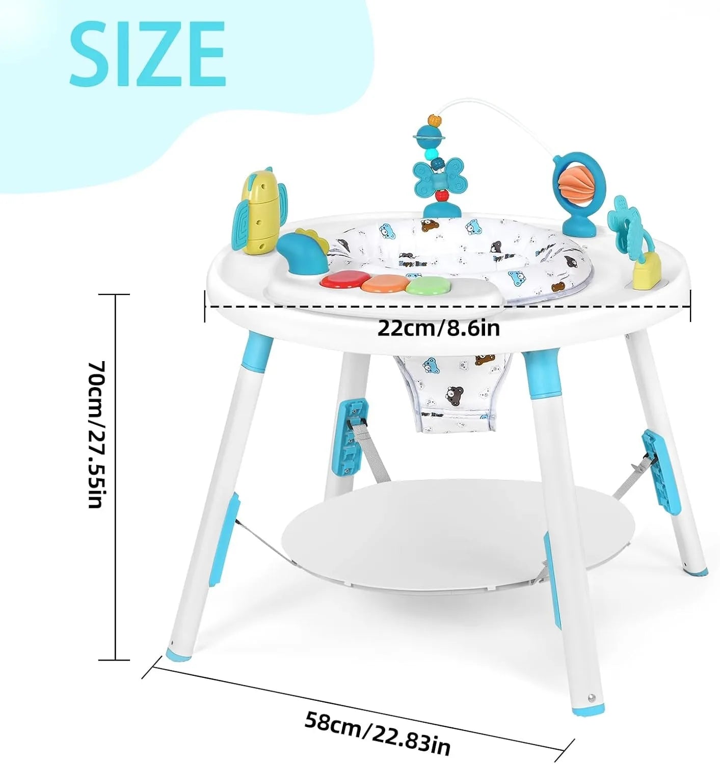 YEALEO Baby 3-in-1 Activity Center Jumper and Table With Rotating Seat