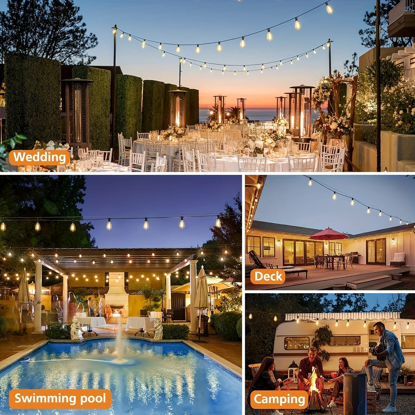 LED Outdoor String Lights ST38 Patio Lights Waterproof