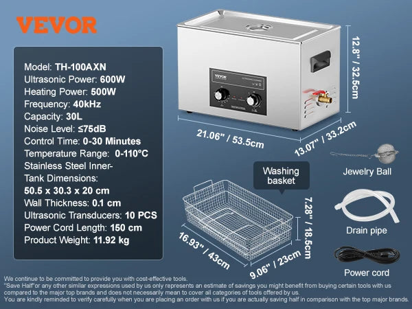 Succebuy Ultrasonic Cleaner With Heater And Timer For Auto Parts