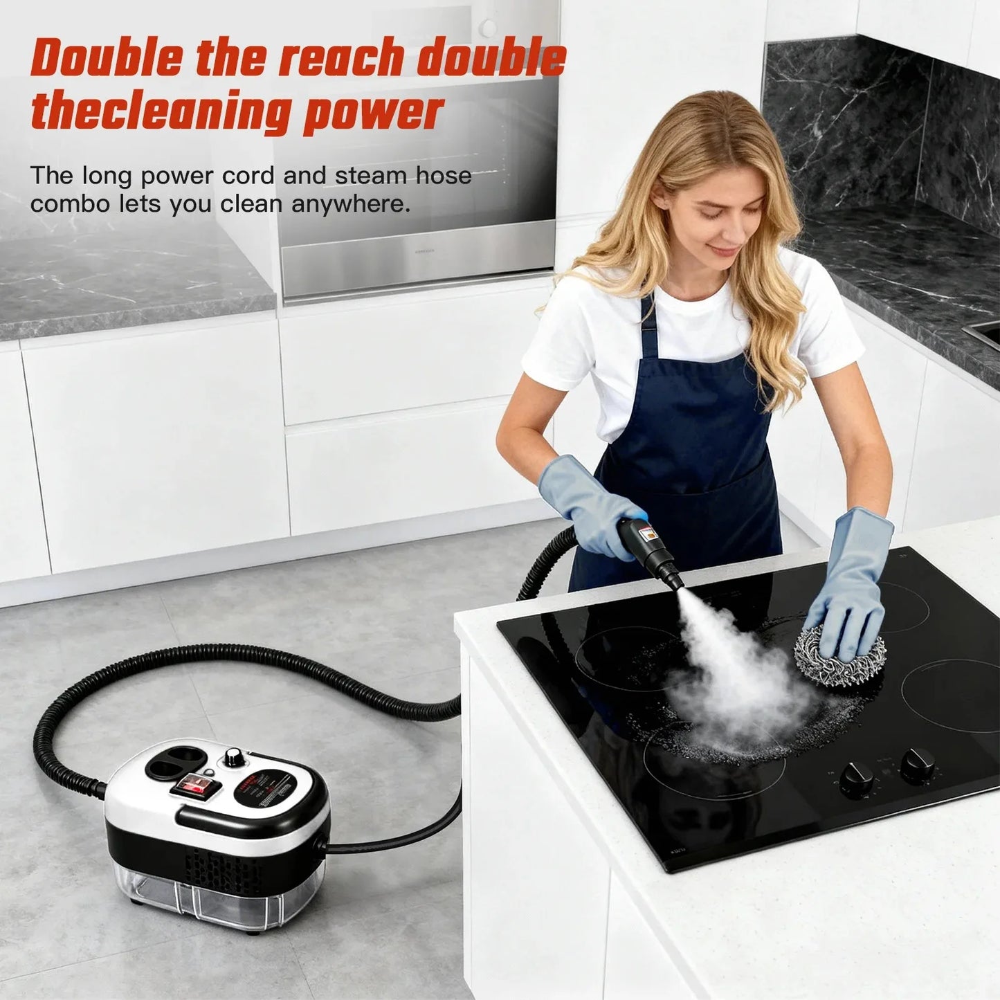 2500W Portable Handheld Steam Cleaner 110V With Accessories