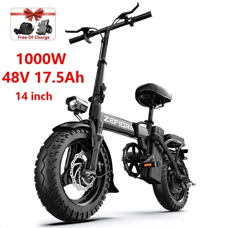 ZEFIORA Electric Bicycle 1000W 48V Aluminum Alloy Front Disc Brake