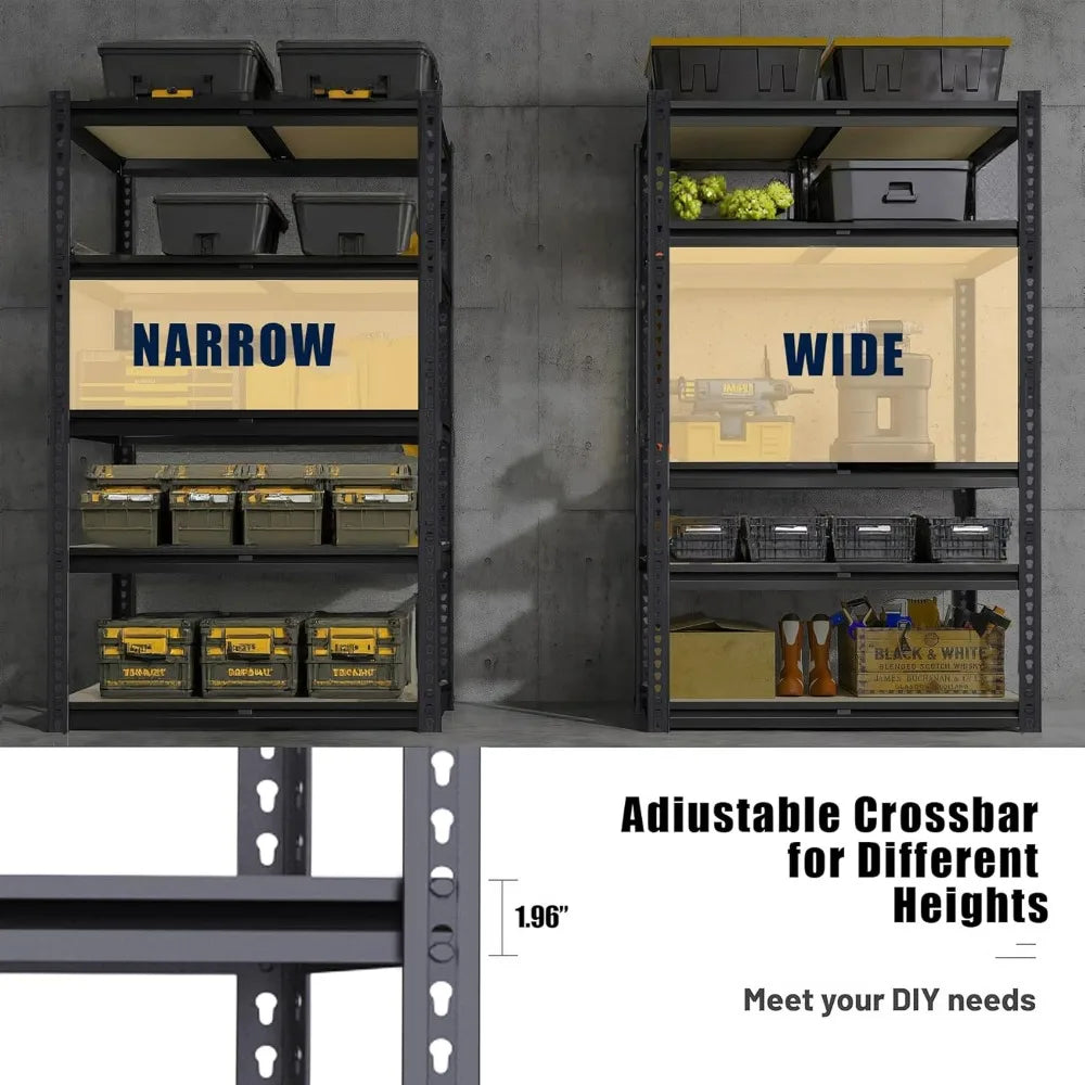 Heavy Duty Garage Shelving Rack 2400 LBS Metal Storage