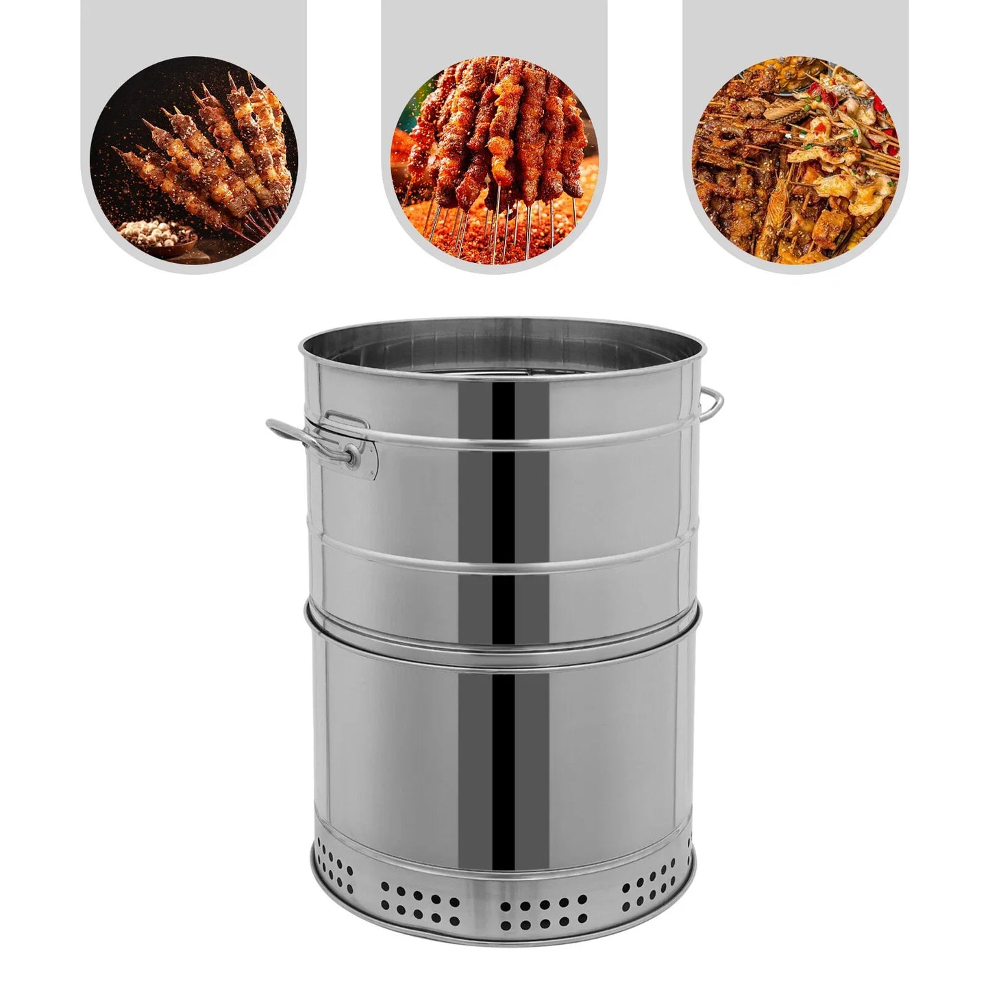 Stainless Steel Charcoal Grill With 50 Skewers Camping