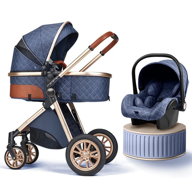 B.childhood Luxury 3 In 1 Baby Stroller Pushchair Infant Carrier