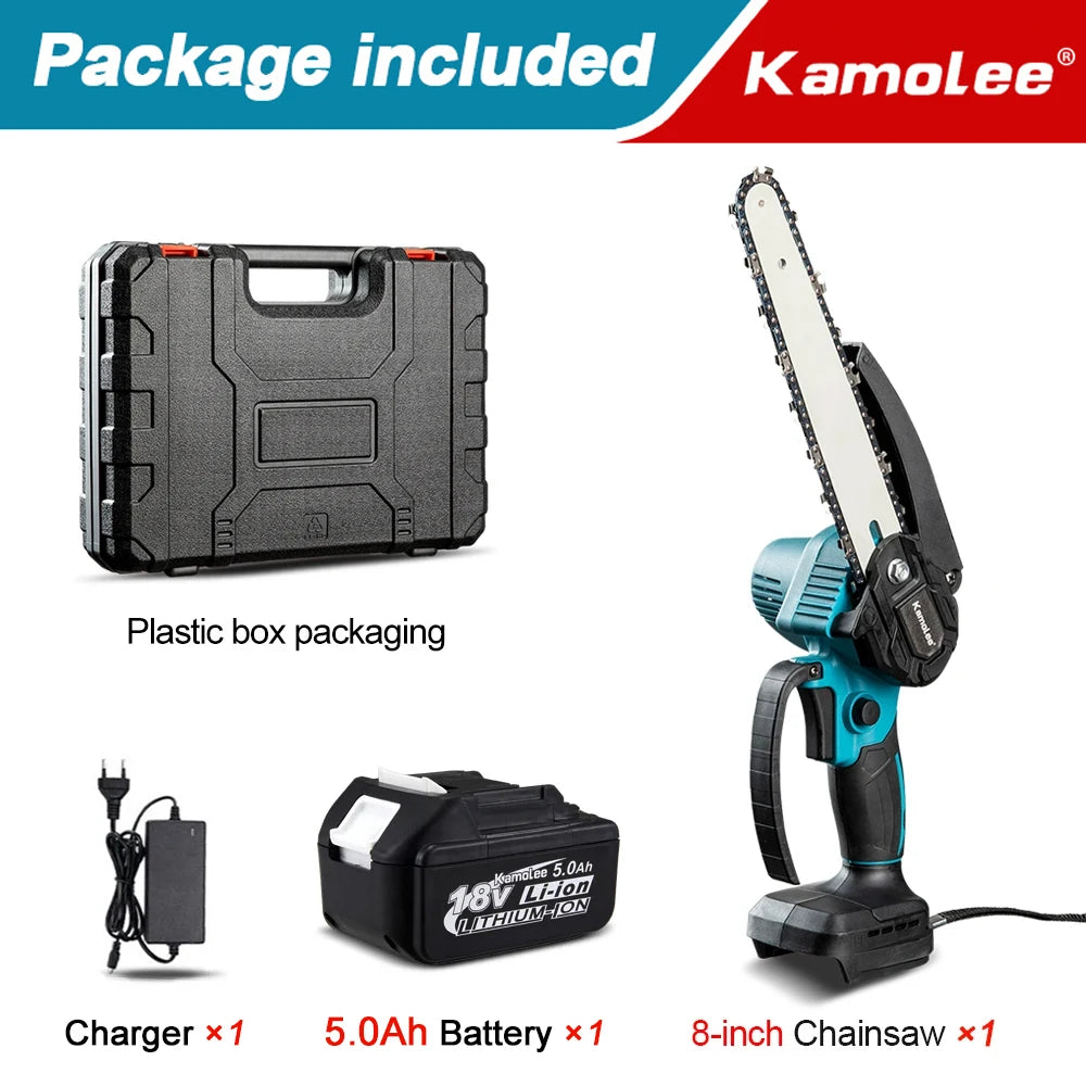 Kamolee Brushless Electric Chainsaw Mini Wood Cutter Pruning