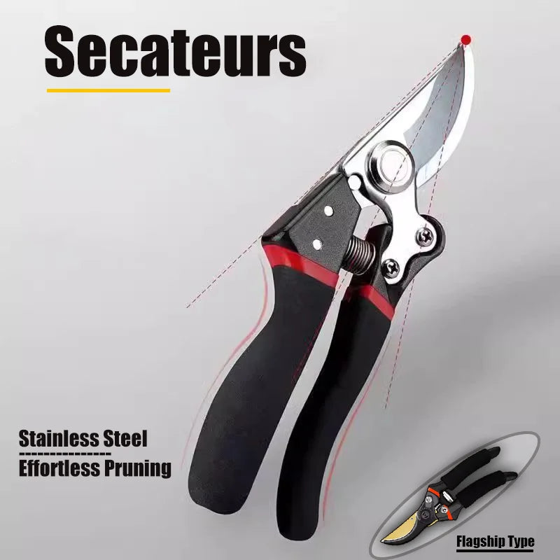 Garden Pruning Shears With SK5 Steel Blades Orchard Trimmer