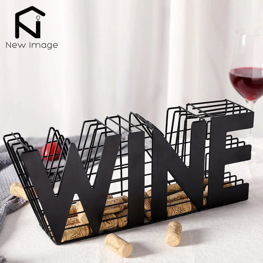 NEWIMAGE Modern Wine Cork Holder Rack for Kitchen Countertop Decor