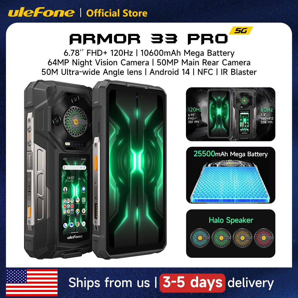 Ulefone Armor 33 Pro 5G Rugged Smartphone 512GB NFC