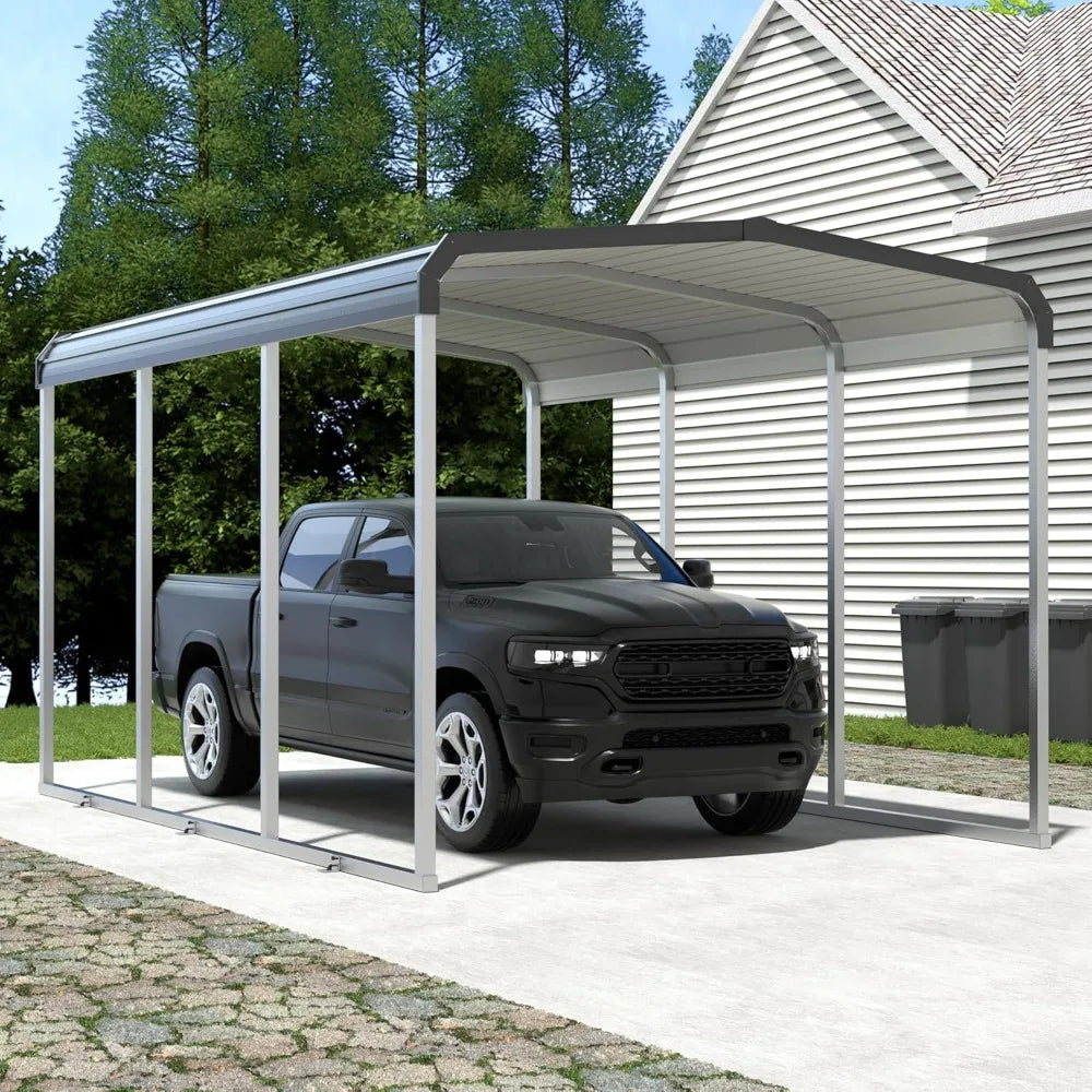 Metal Carport Canopy With Galvanized Steel Frame And Roof