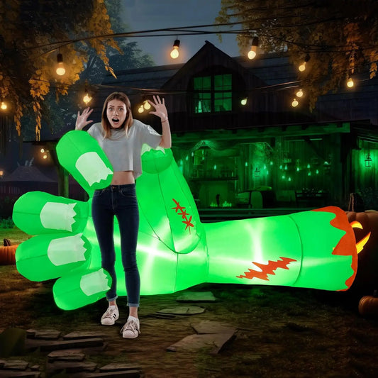Joyfy Zombie Arm Inflatable With LEDs Outdoor Halloween Decoration
