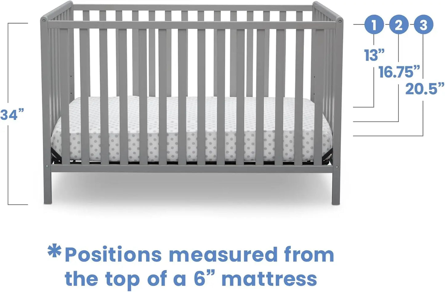 4-In-1 Convertible Crib Greenguard Gold Certified Toddler Bed Conversion