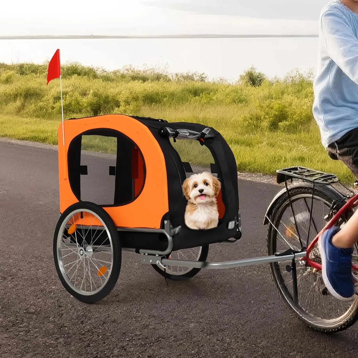 TWISTER.CKB Dog Bike Trailer 88Lbs Capacity Foldable Carrier