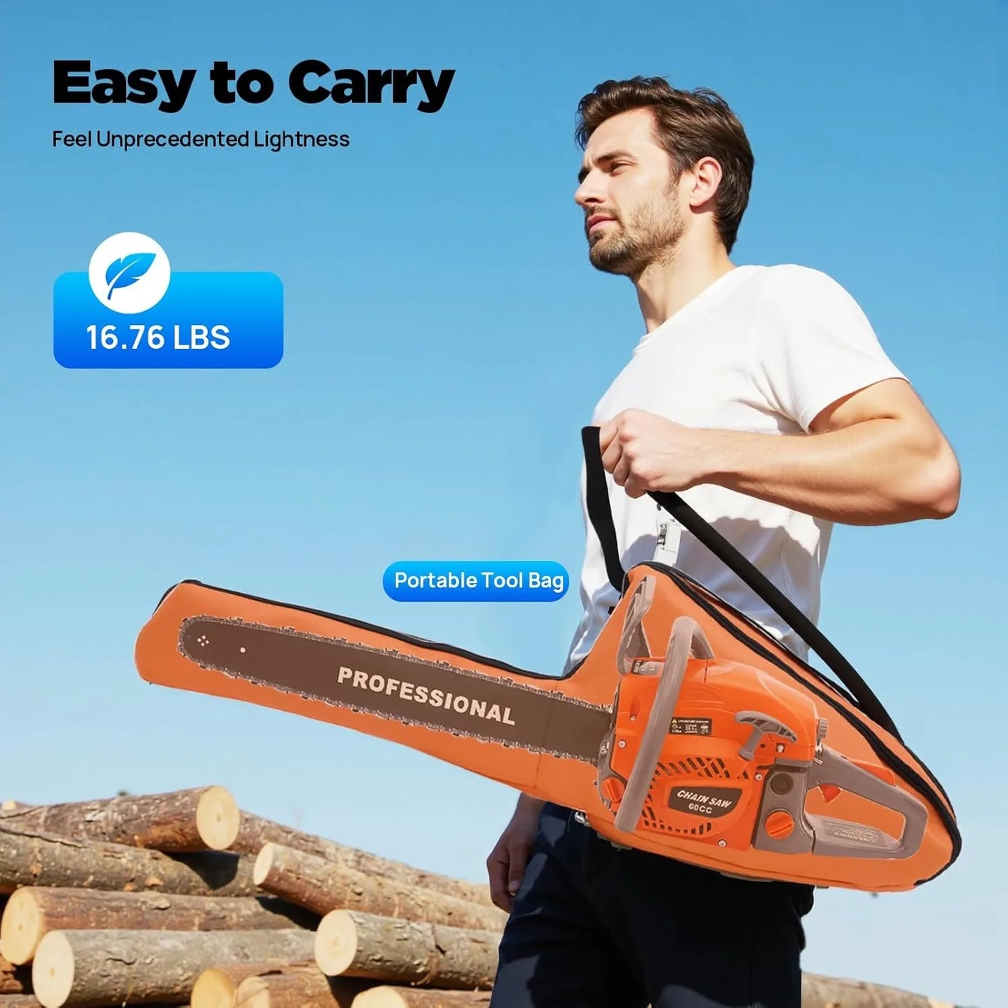 Bymaocar Gas Powered Chainsaw For Wood Cutting And Yard Use