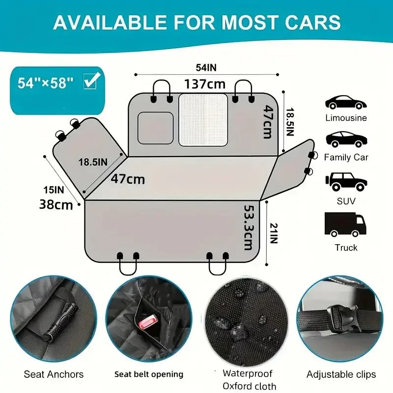 Universal Waterproof Dog Car Seat Cover Hammock Nonslip Durable
