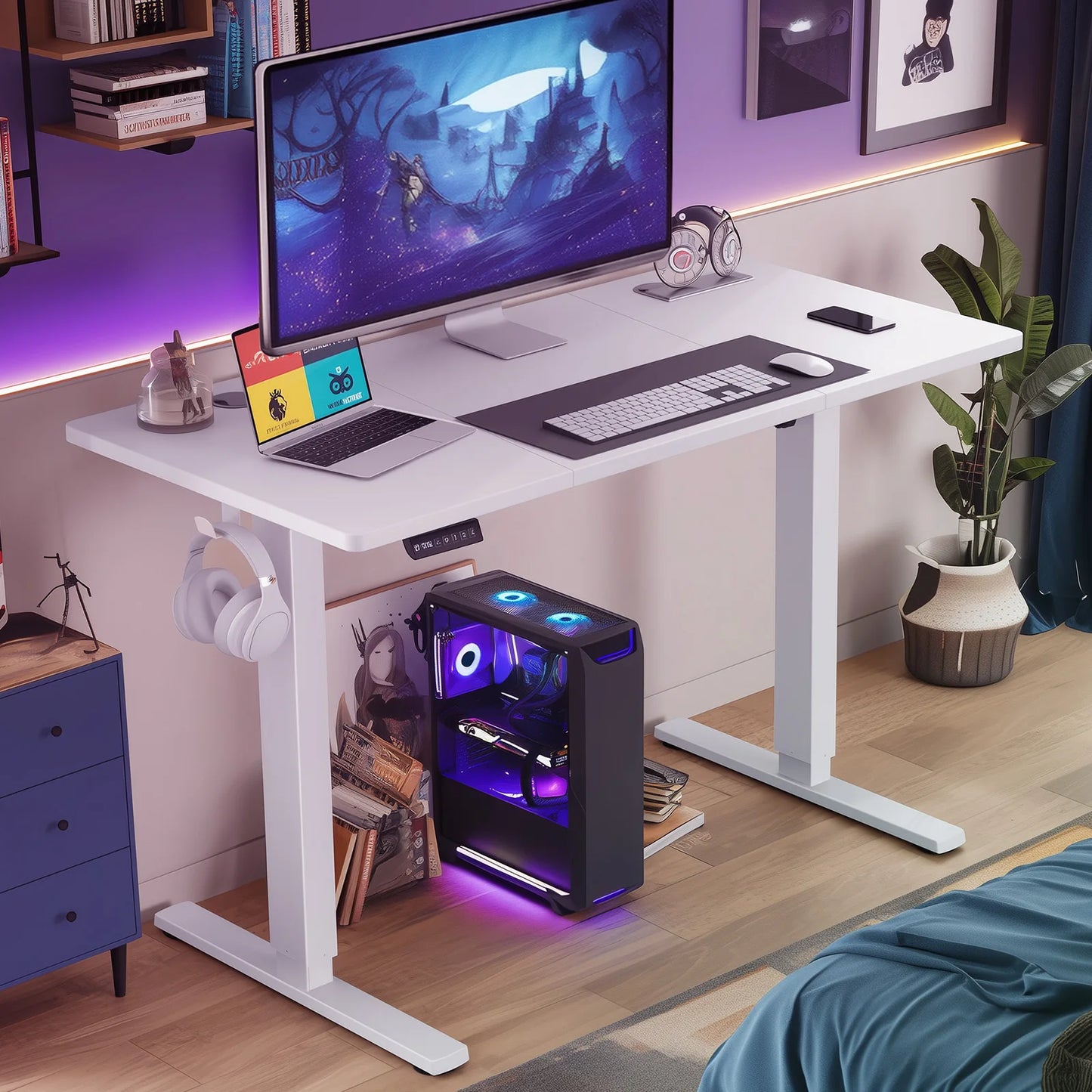 MCQ Electric Standing Desk With Adjustable Height For Home Office