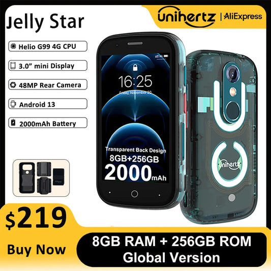 Unihertz Jelly Star Mini Smartphone Unlocked With LED Light Backshell