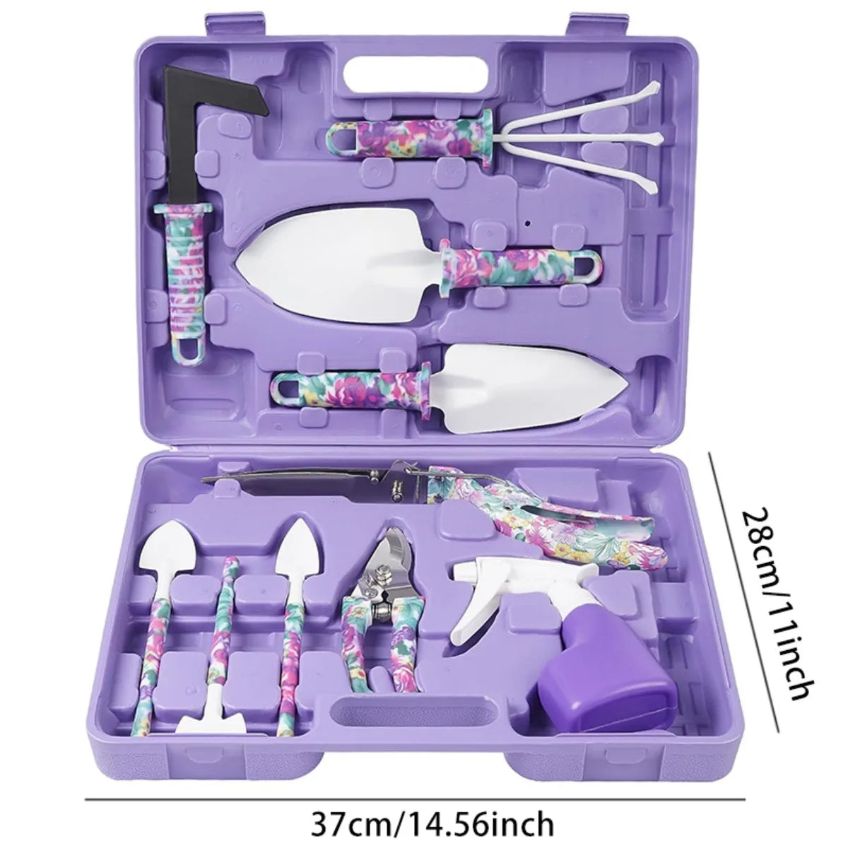 Flower Print Gardening Tool Set With Watering Can And Shovel
