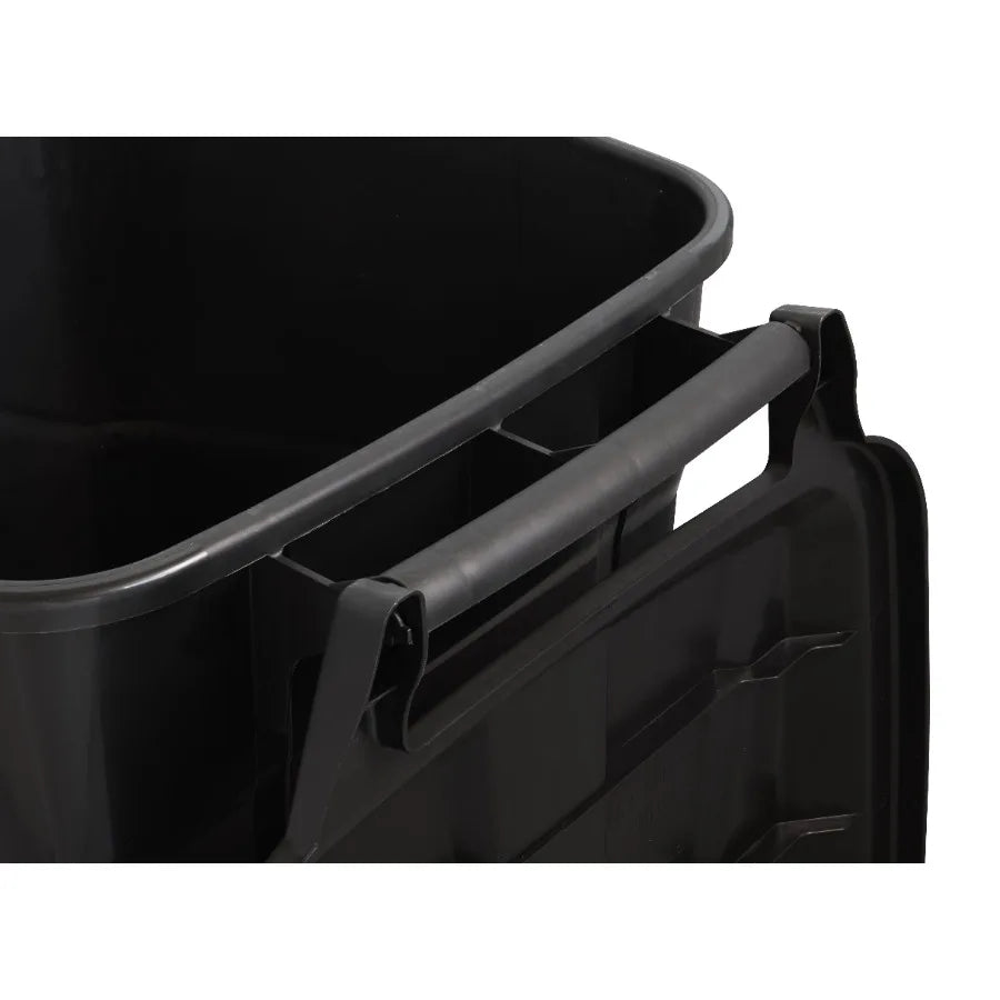 Wheeled Heavy Duty Plastic Garbage Can With Attached Lid