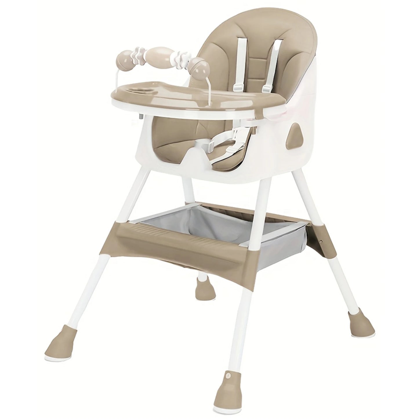 PIORLADO Foldable Baby High Chair With Antislip Pad And Toy Rack