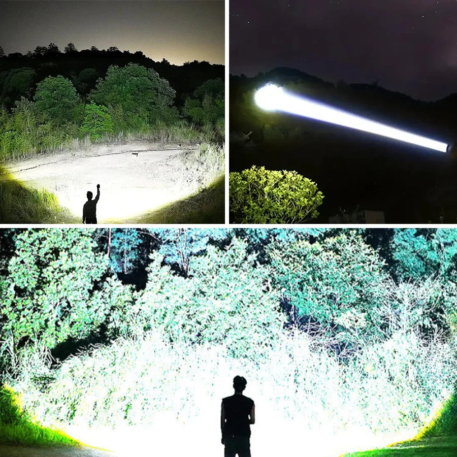 Ultra Bright USB Rechargeable LED Flashlight with Zoom Focus