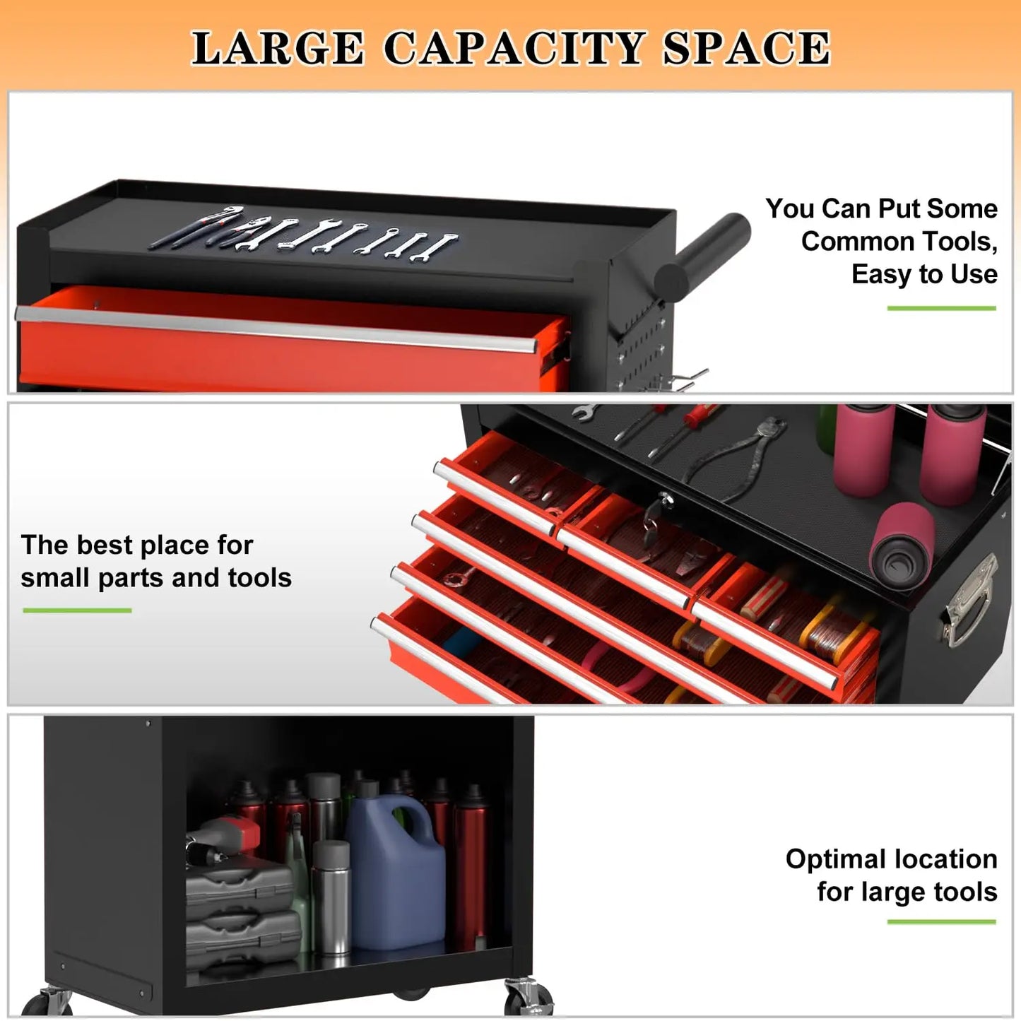 MOYU Rolling Tool Chest With Drawers And Wheels For Storage