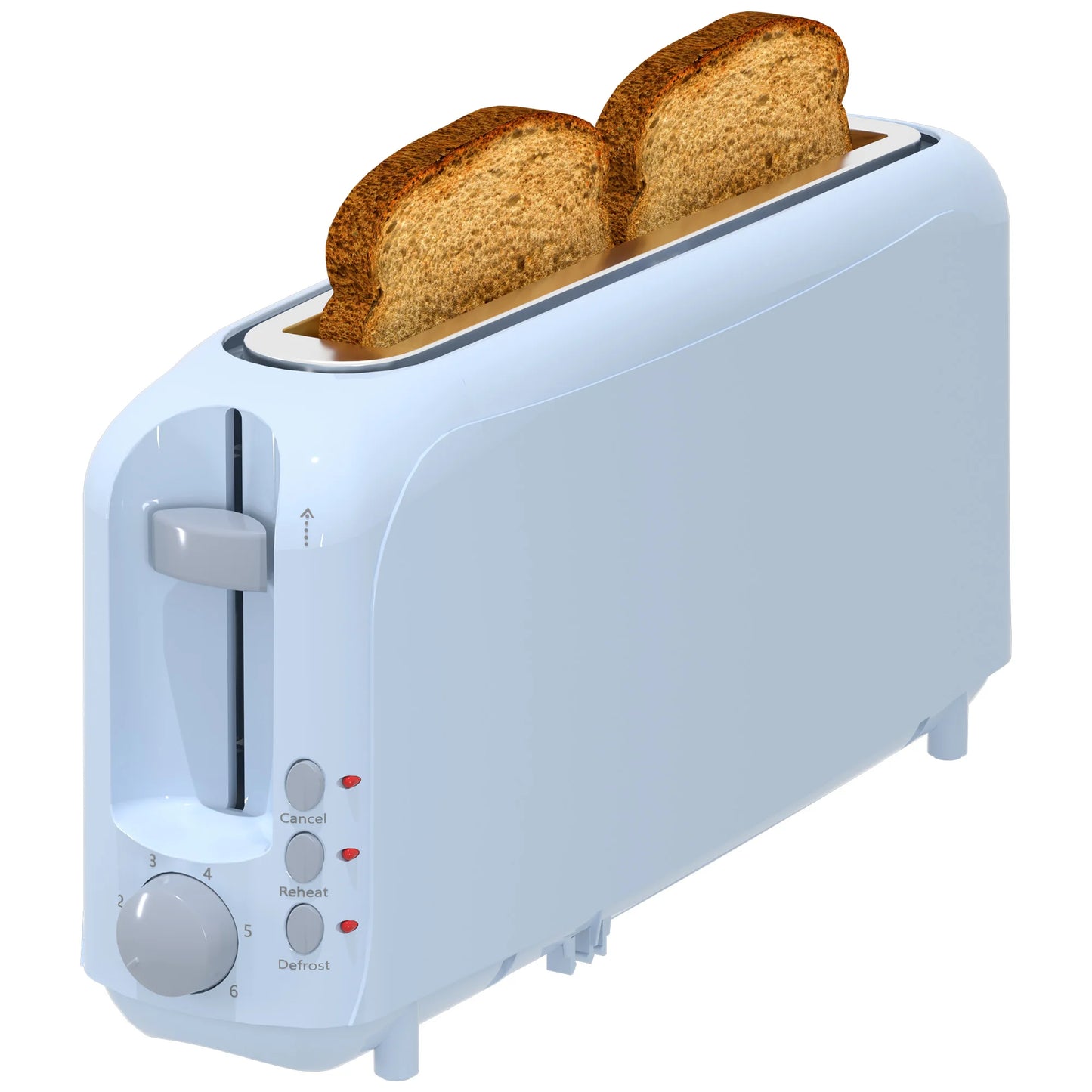 YUKOOL 2-Slice Slim Toaster With Auto Shutoff Removable Crumb Tray