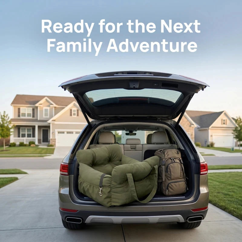 Dog Car Seat With Safety Belt Non Slip Pet TravelBed