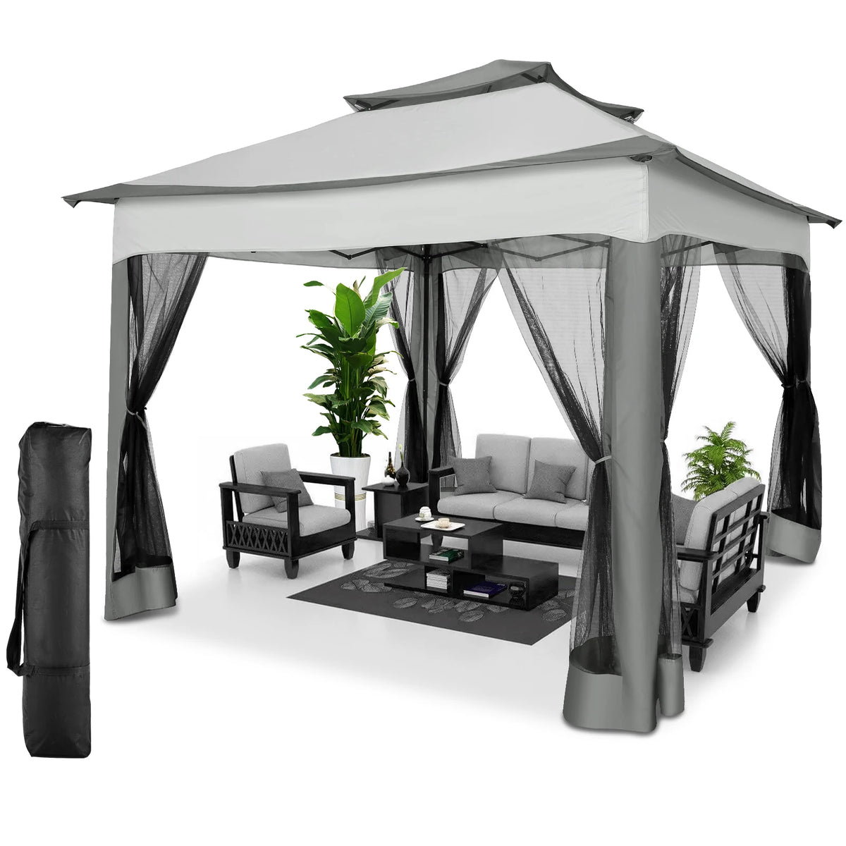 Cobizi Outdoor Pop Up Canopy Tent With Mosquito Nettings