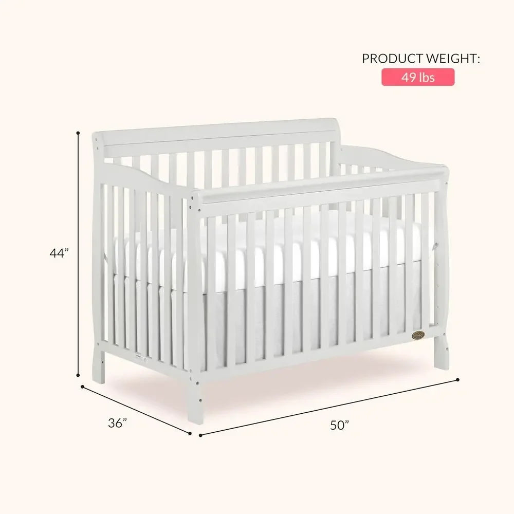 Convertible Crib Solid Pinewood With Four Mattress Heights