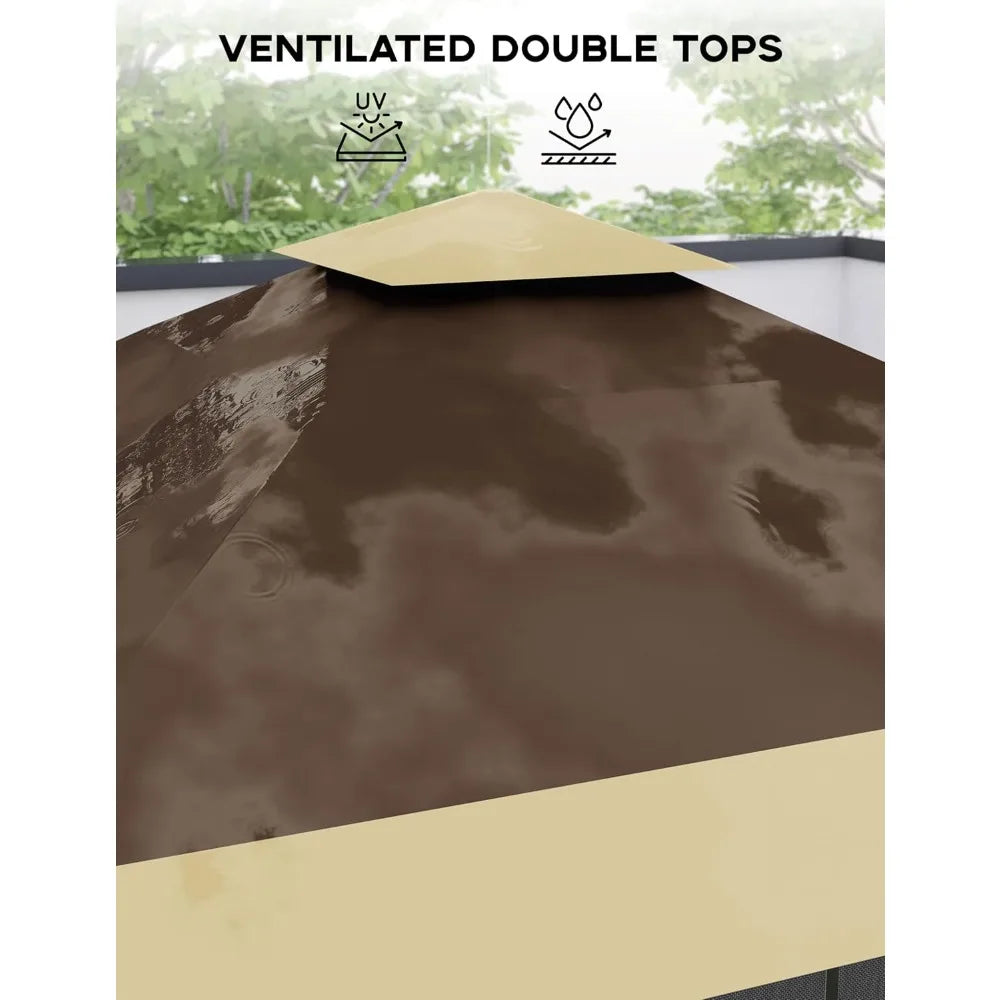 XIAOLANG Instant Pop Up Gazebo Shelter With Mosquito Netting