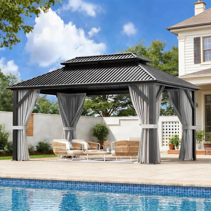 AirWire Gazebo Hardtop With Aluminum Frame And Galvanized Roof