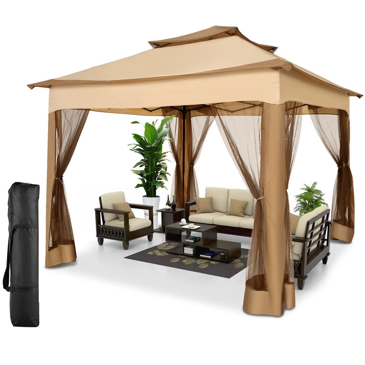 Cobizi Outdoor Pop Up Canopy Tent With Mosquito Nettings