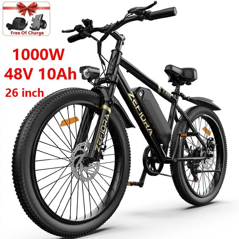 ZEFIORA Electric Bicycle 1000W 48V Aluminum Alloy Front Disc Brake