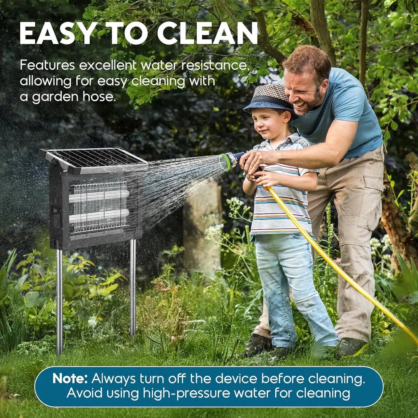 Solar Mosquito Zapper 4500V Outdoor Waterproof With Panel Sensor